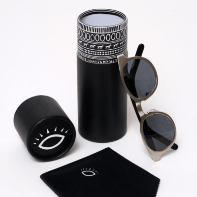 Black Round Sunglasses Tube