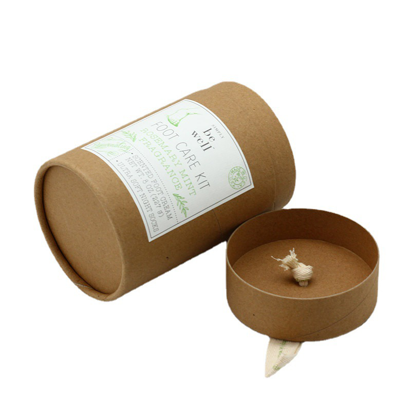 Foot Cream Tube Packaging Box Cheap Kraft Round Box KALI (1)