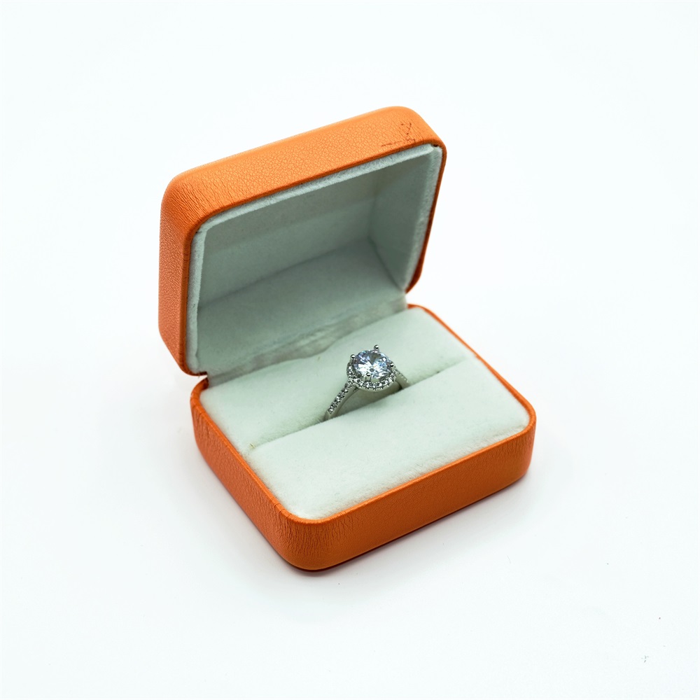 Orange Leatherette Ring Gift Box Jewelry Box Supplier KALI (3)