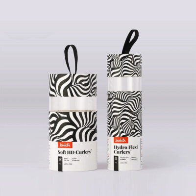 Portable Zebra Print Round Curler Packaging Box Kali Custom Cylinder Boxes