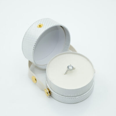 Round Wedding Ring Box With Handle Jewelry Box Manufacturer KALI