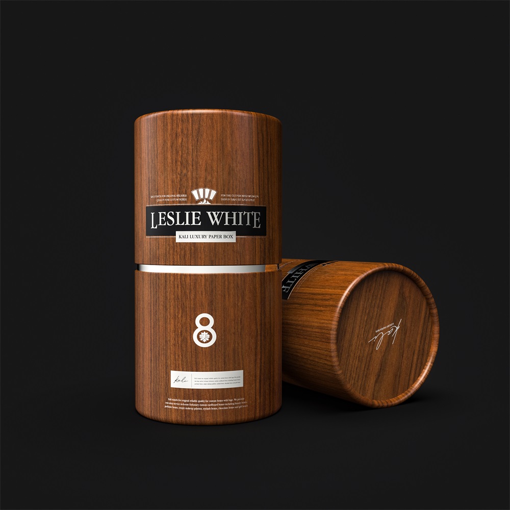 Wood Pattern Round Paper Canister丨KALI Paper Box Manufacturer (2)