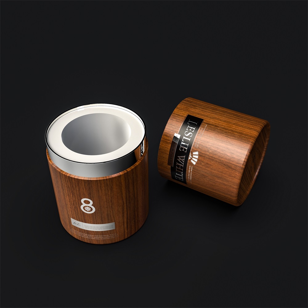 Wood Pattern Round Paper Canister丨KALI Paper Box Manufacturer (3)