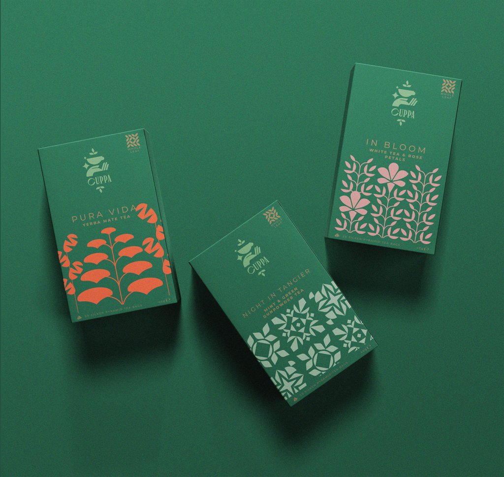Custom Cuppa Tea Packaging with Modern Design Style